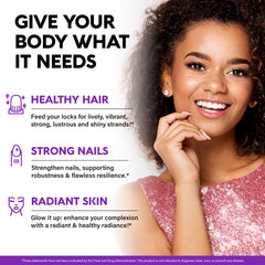 NUTRAHARMONY Biotin Collagen berry gummies showing sugar-free formulation.