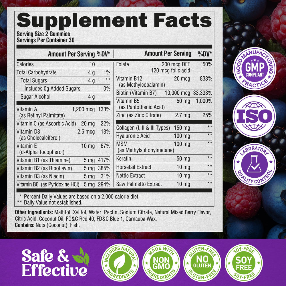 NUTRAHARMONY Biotin Collagen gummies pack of 2 highlights value