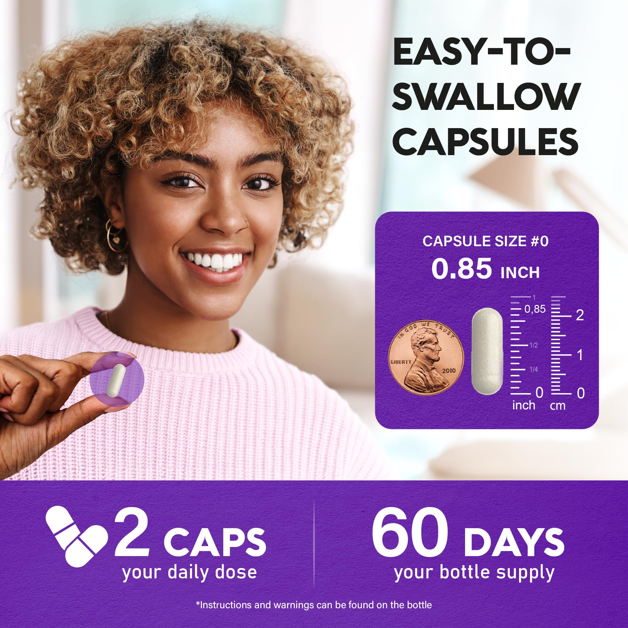 NutraHarmony capsules with glass of water illustrate easy daily intake.