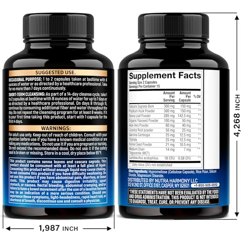 NutraHarmony Colon Cleanse capsules for convenient daily digestive support.