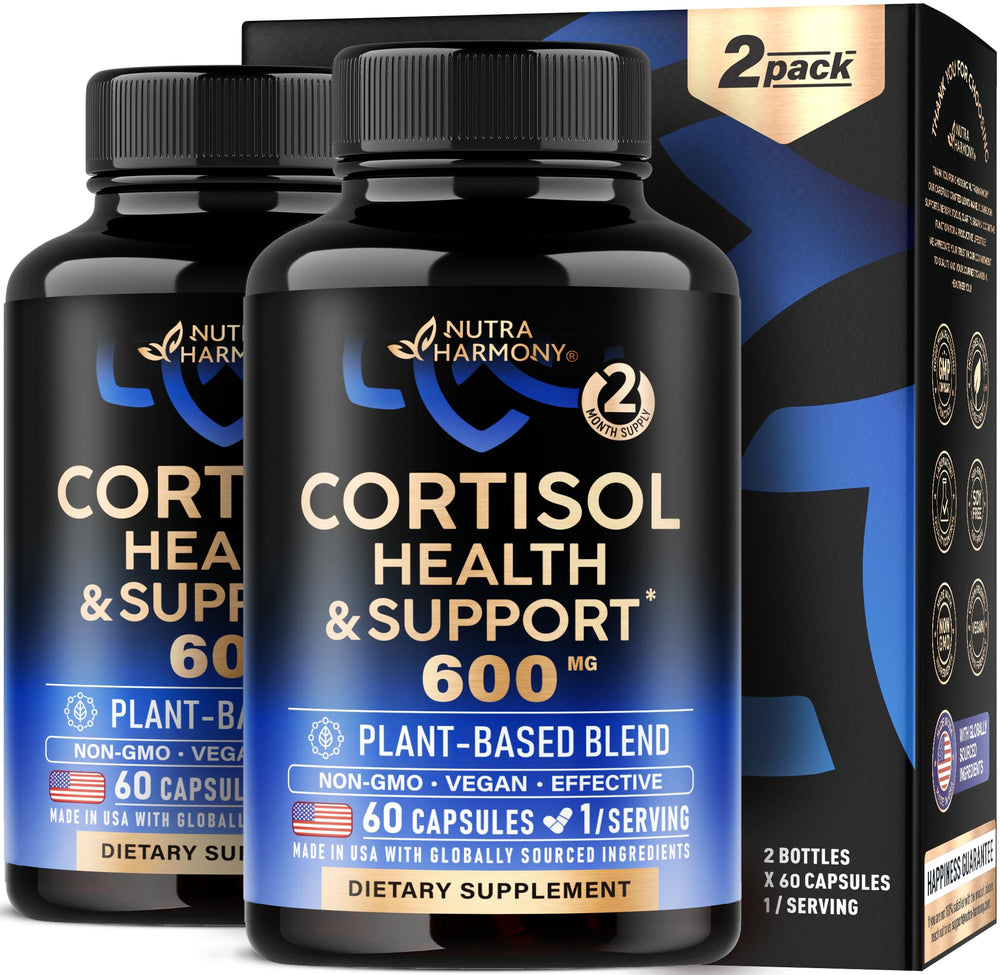 NutraHarmony cortisol supplement for women bottle focus supports mood balance