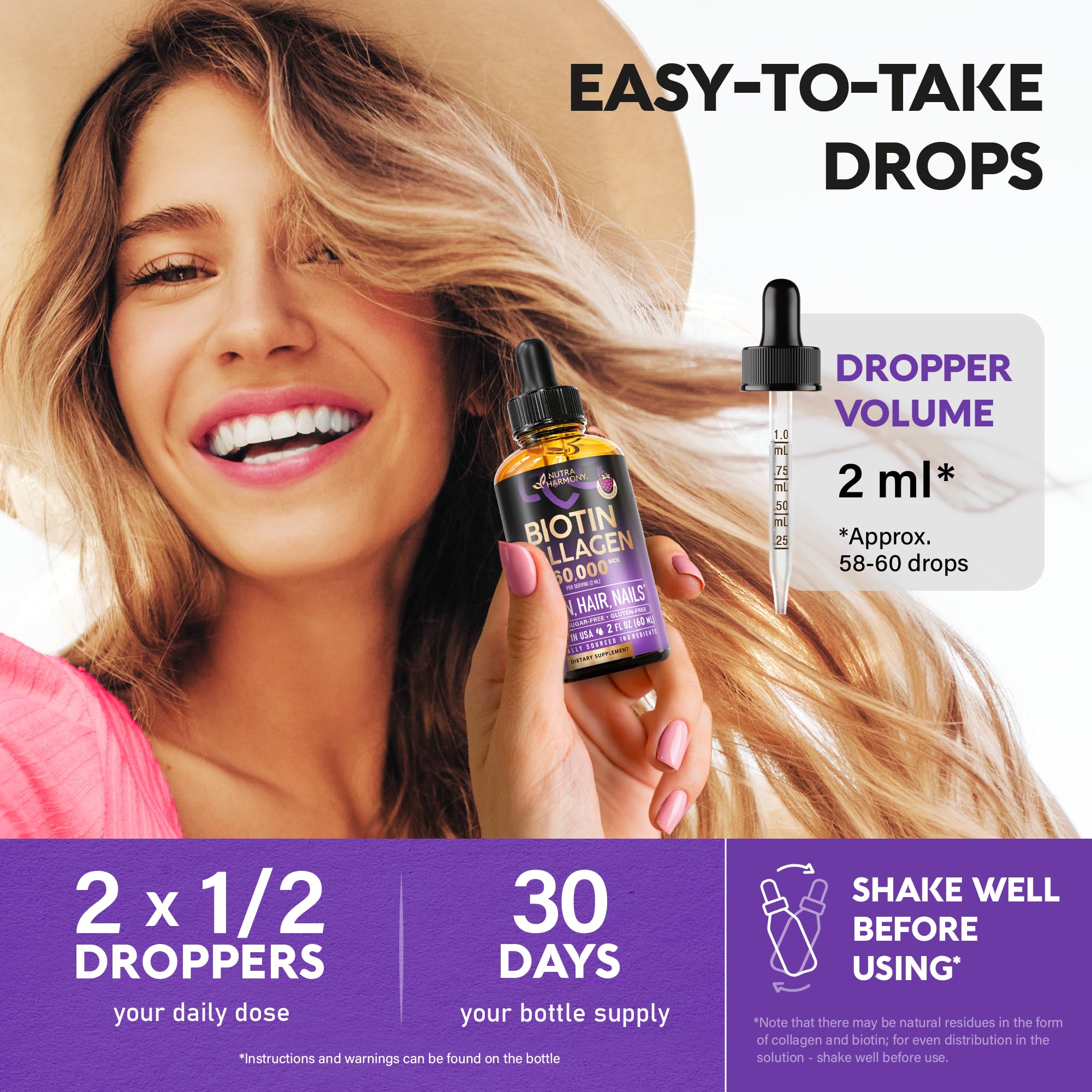 NutraHarmony drops for daily routine with easy dispense.