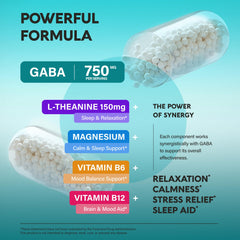 NUTRAHARMONY GABA L-Theanine capsules closeup showing smooth texture.