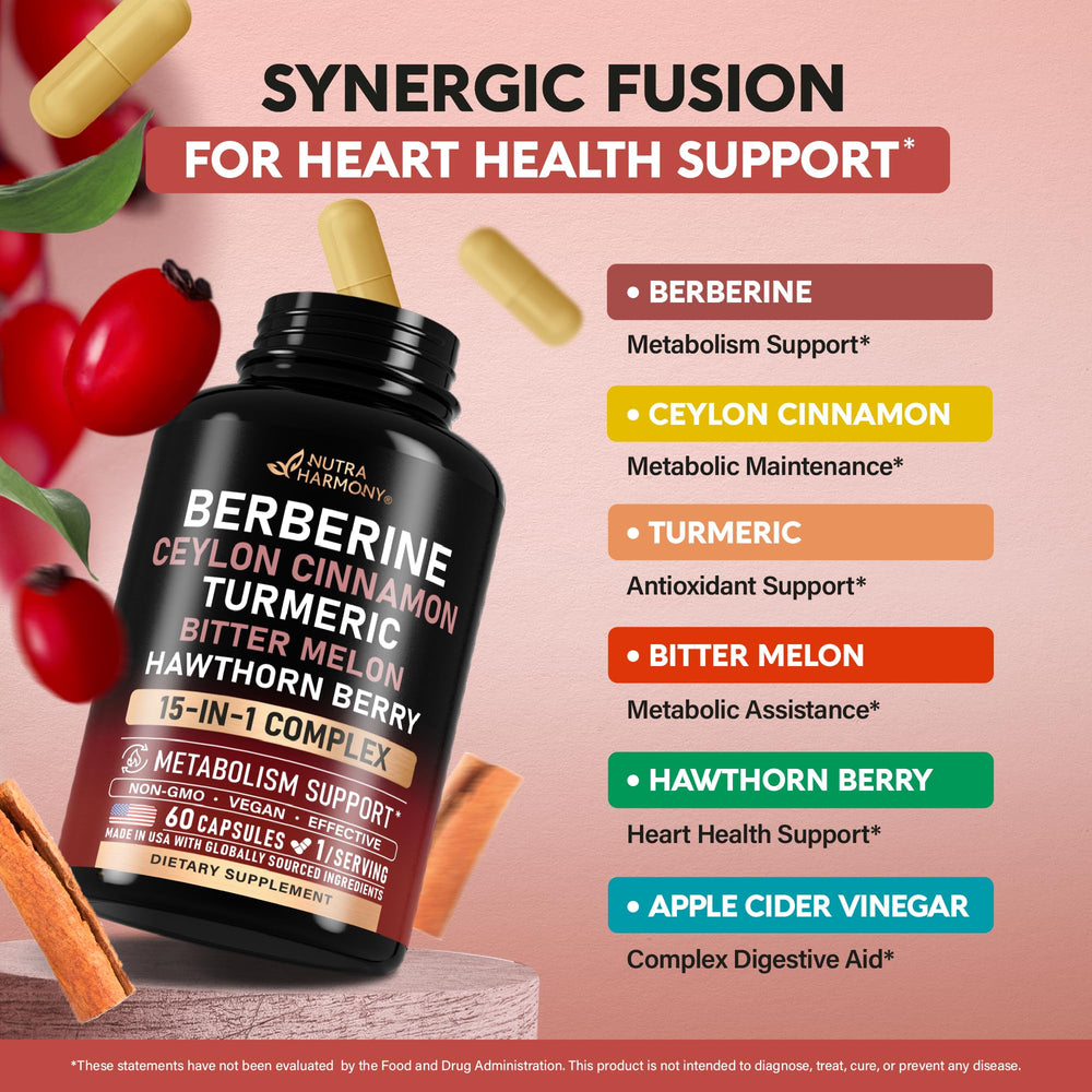 NutraHarmony hawthorn berry capsules supporting heart wellness and vitality