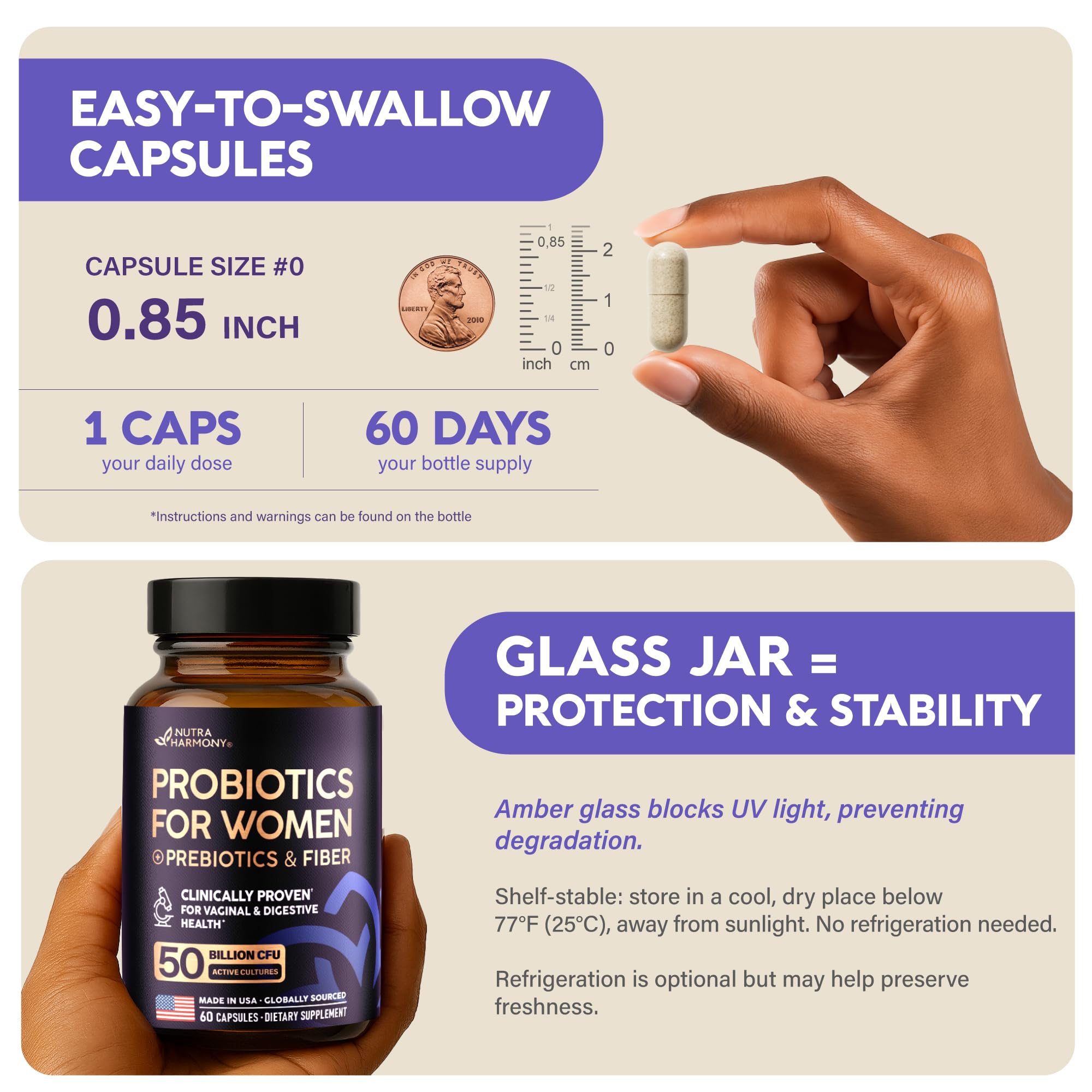 NutraHarmony immune support icon beside bottle hints overall defenses