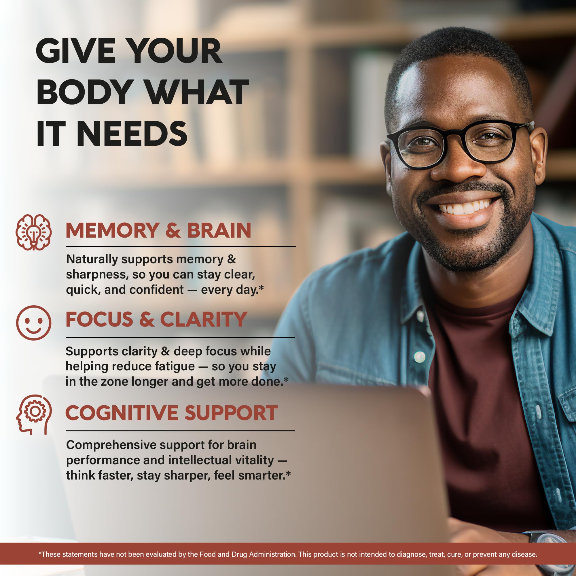 NutraHarmony Lions Mane bottle promotes cognitive focus support