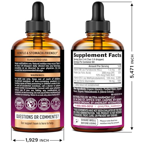 NutraHarmony iron drops dropper for easy daily dosing.