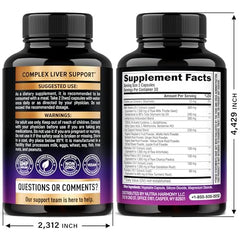 NUTRAHARMONY Liver Cleanse capsules close-up highlights milk thistle for detox support.