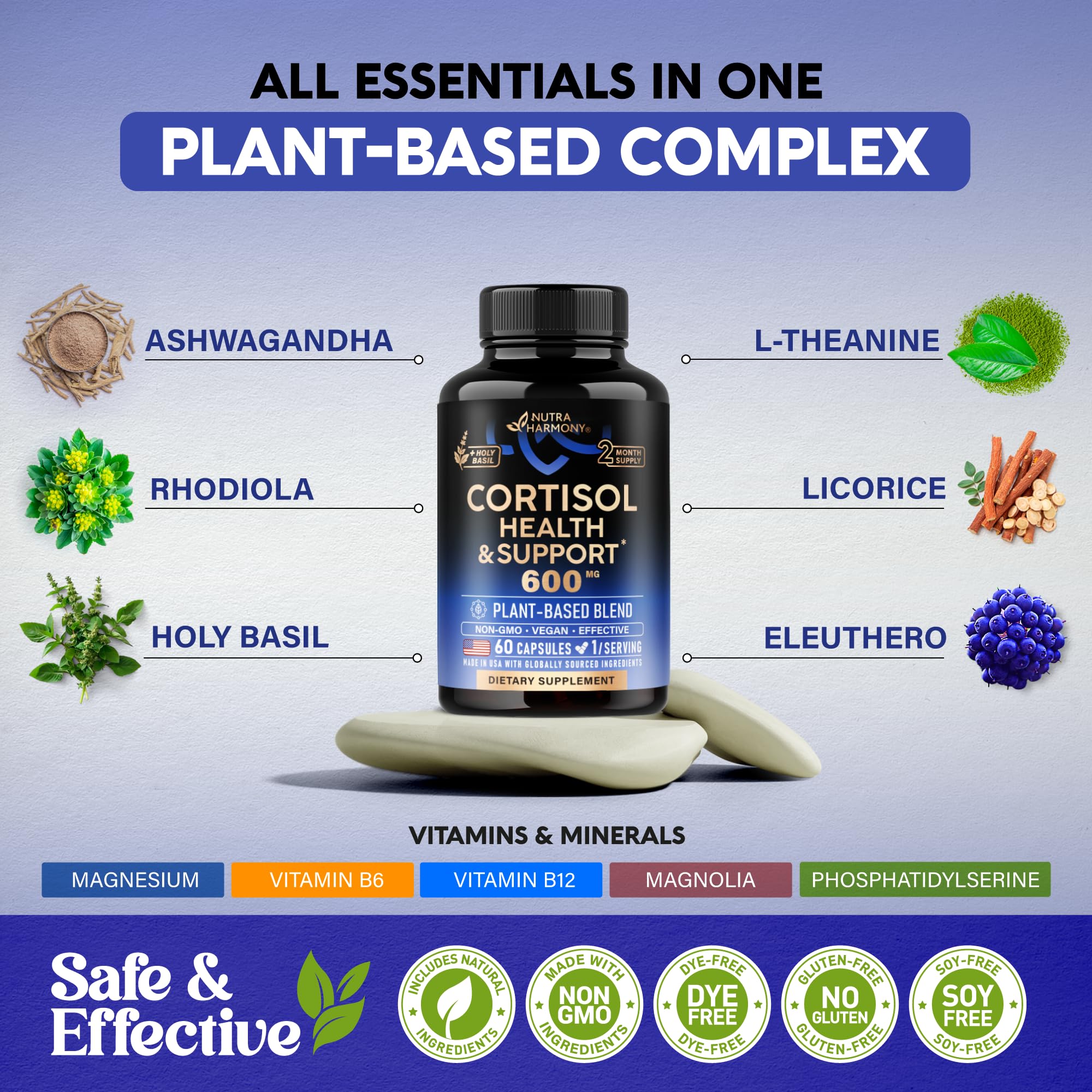 NutraHarmony-made-in-USA stamp on bottle reinforces quality and manufacturing standards