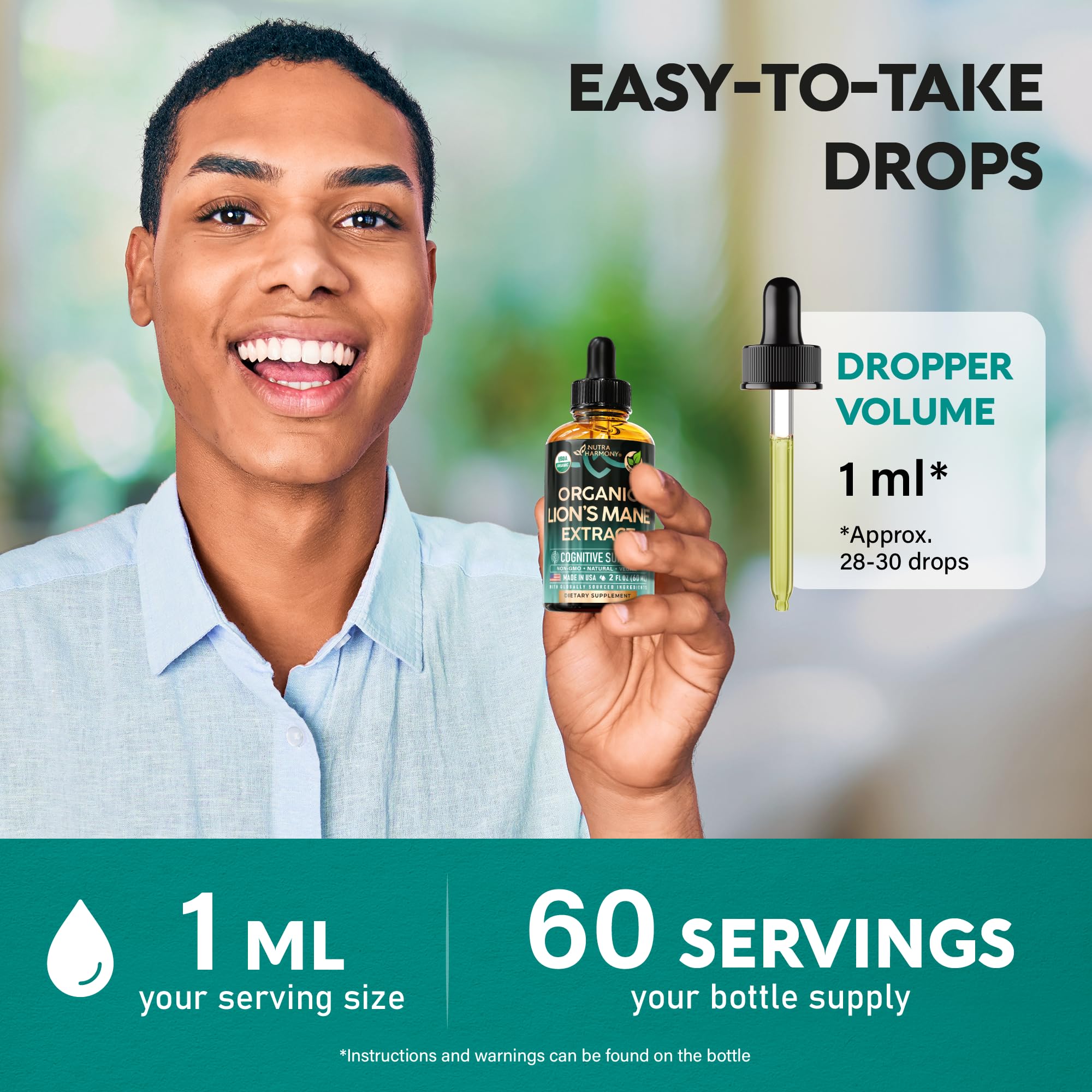 NutraHarmony Made in USA stamp reflects strict quality control.