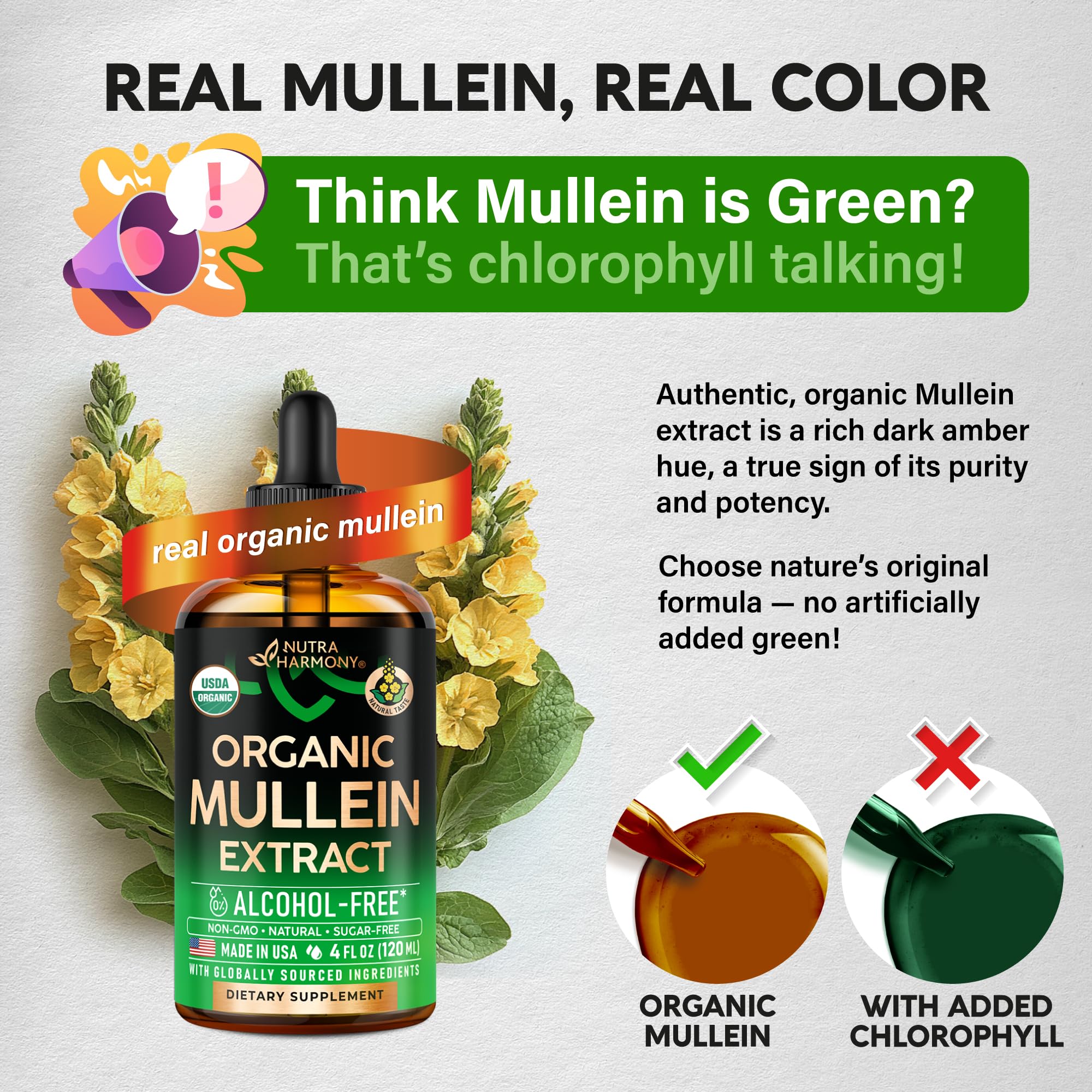 NUTRAHARMONY Mullein Drops bottle aroma suggests soothing breathing