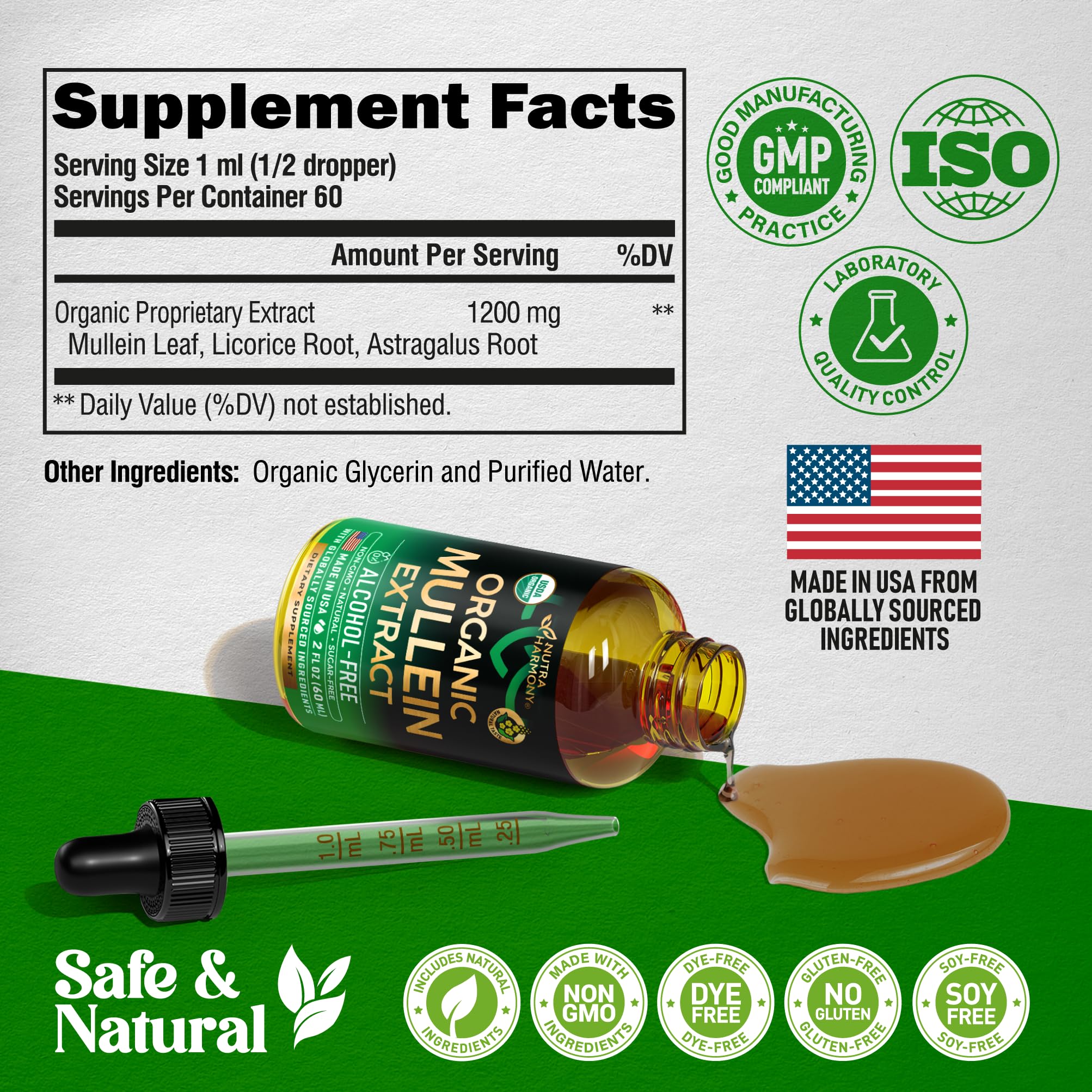 Mullein drops tea infusion concept with calming aroma