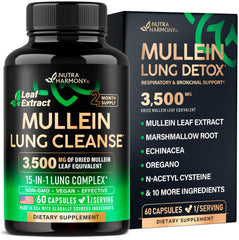 NutraHarmony Mullein Leaf Extract bottle for lung support