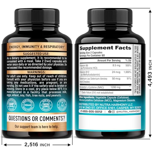 NutraHarmony NAC bottle label close-up highlighting ingredients