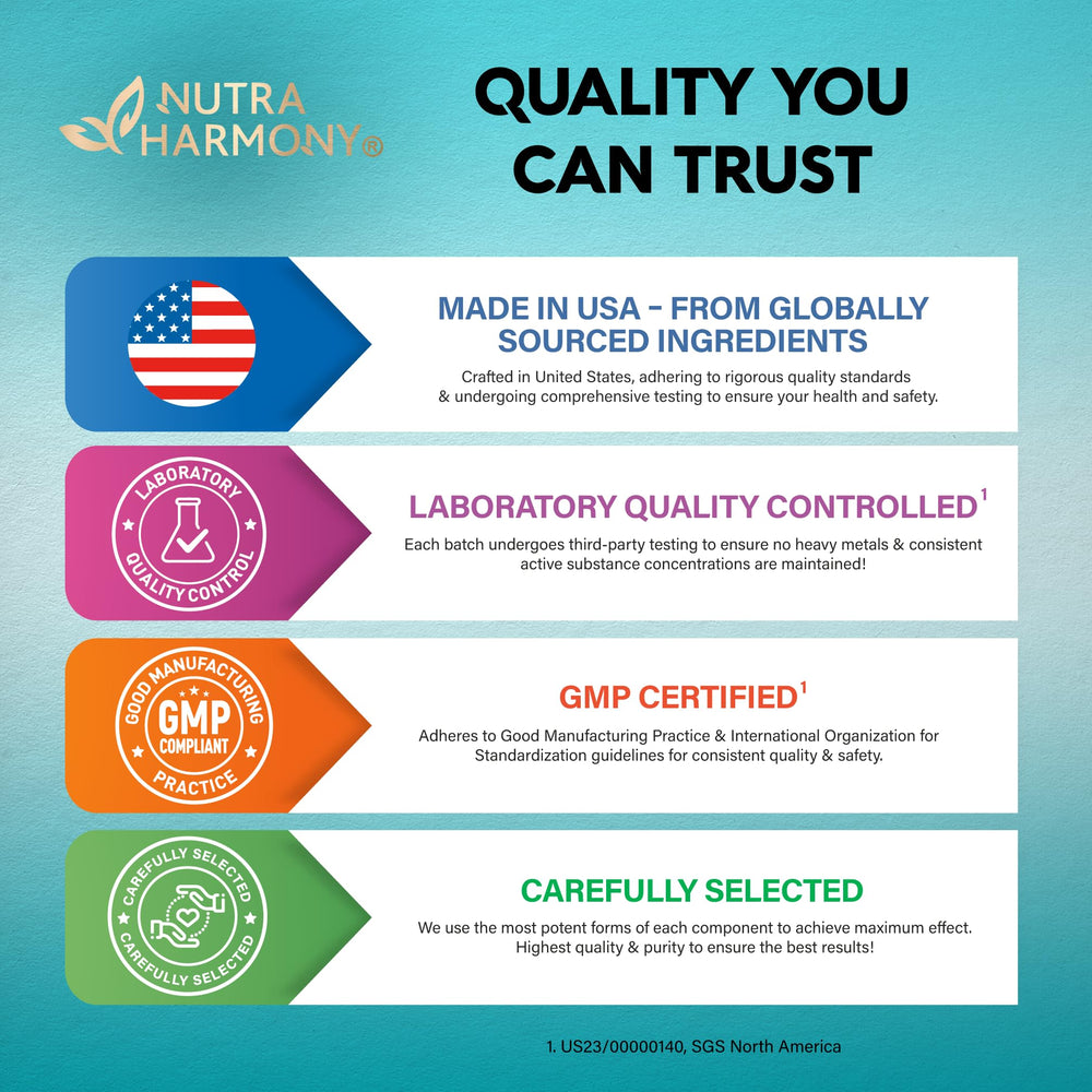 NutraHarmony NAC capsules close-up showing easy-to-swallow form.