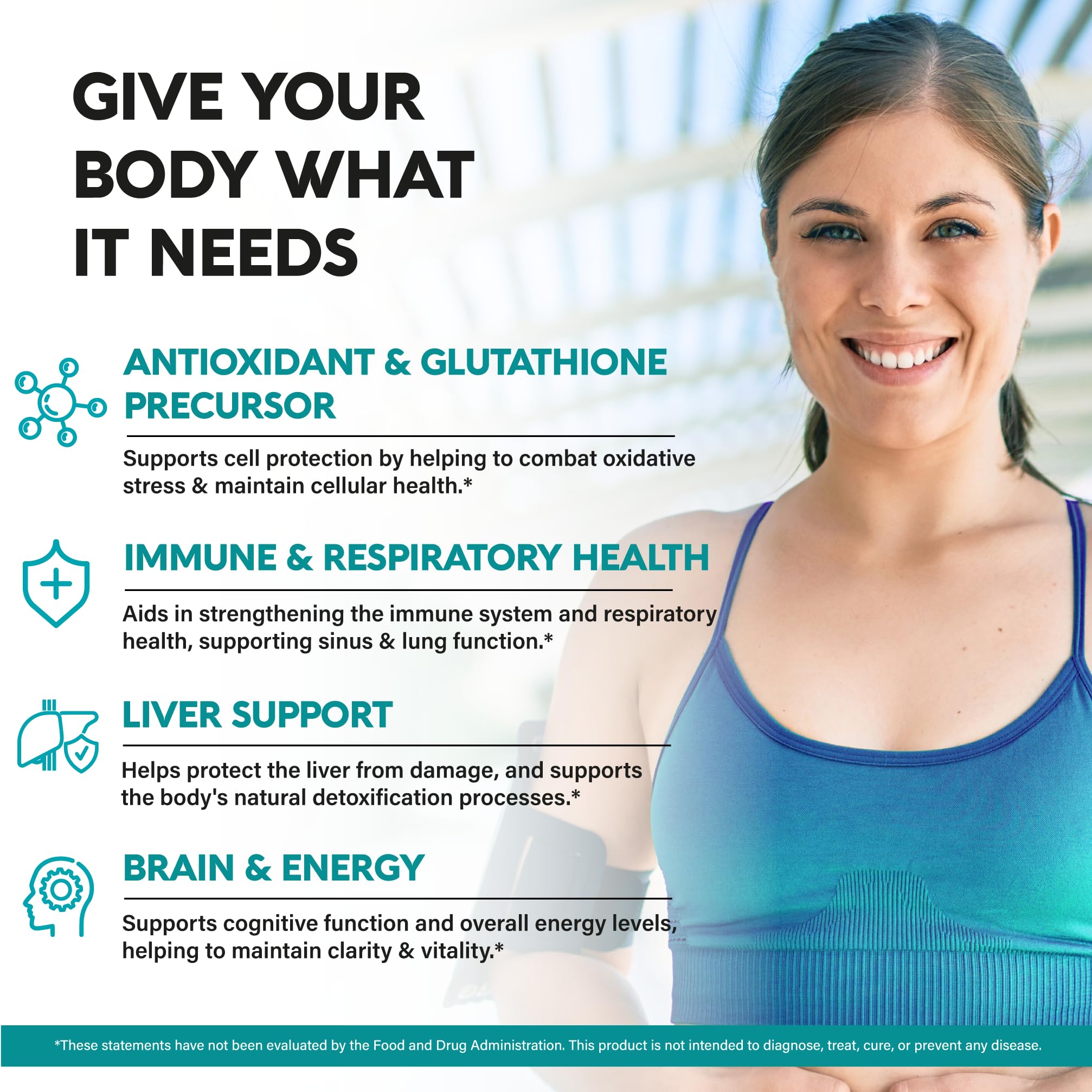 NutraHarmony NAC serving at 1200 mg demonstrates high-potency antioxidant support.