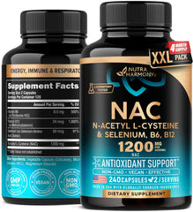 NutraHarmony NAC supplement bottle highlights antioxidant support for daily wellness.