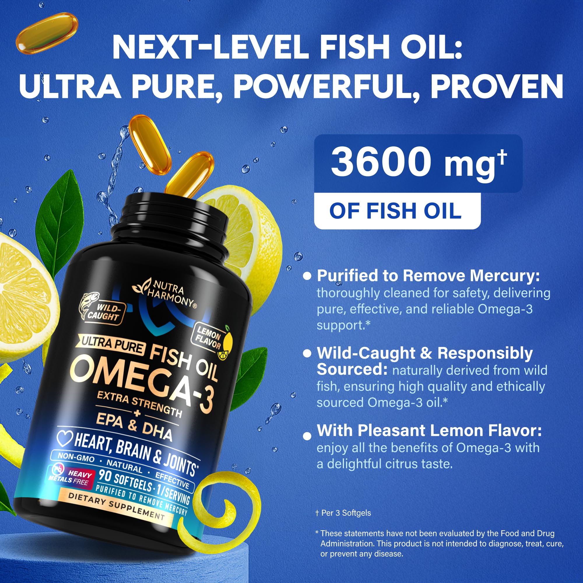 Purification process highlighting NutraHarmony Omega-3 purity and safety.