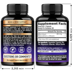 NUTRAHARMONY saffron capsules pour suggests daily energy and concentration use.