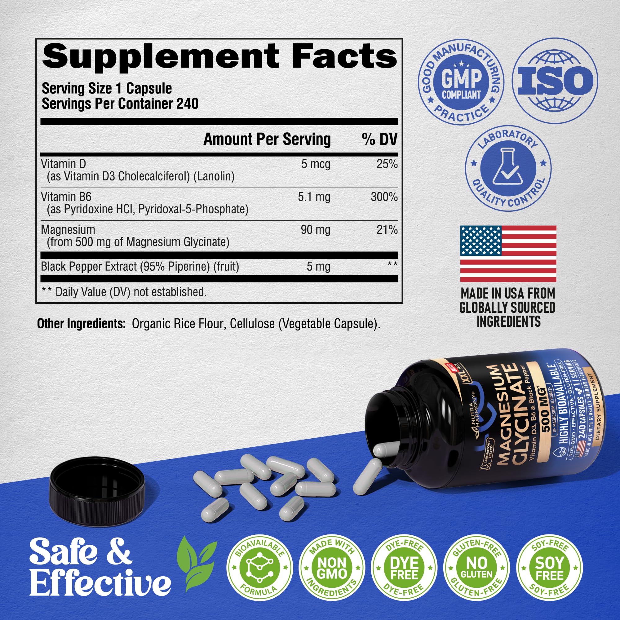 NutraHarmony vegan-friendly formula icon on front