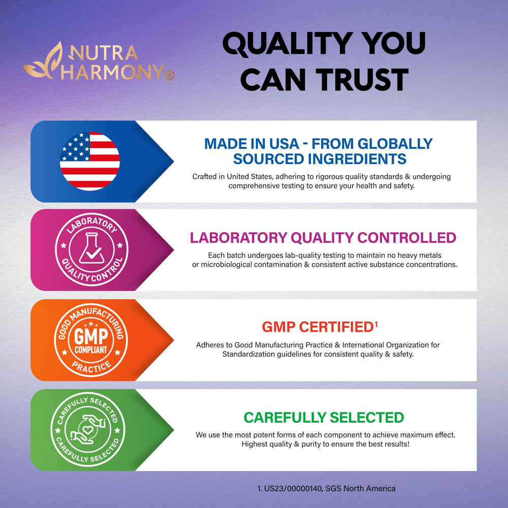 NutraHarmony vegan-non-gmo pack label suggests plant-based lifestyle compatibility