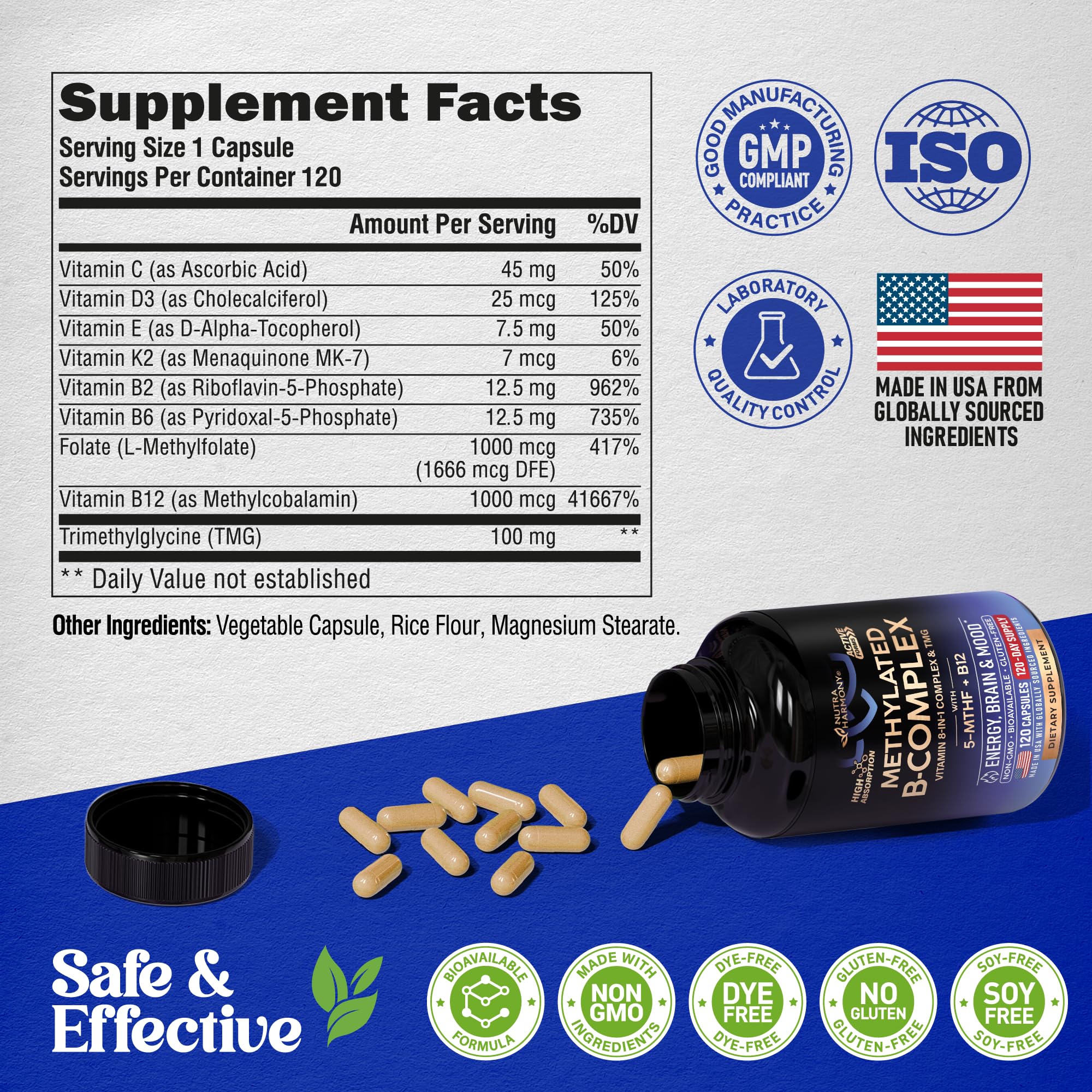 NUTRAHARMONY Vitamin B Complex glass of water with capsule