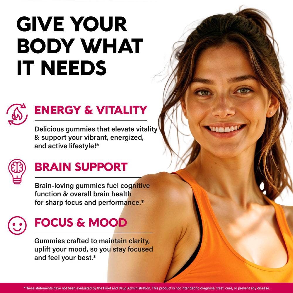 Open pack of NUTRAHARMONY B-Complex Gummies ready for daily focus