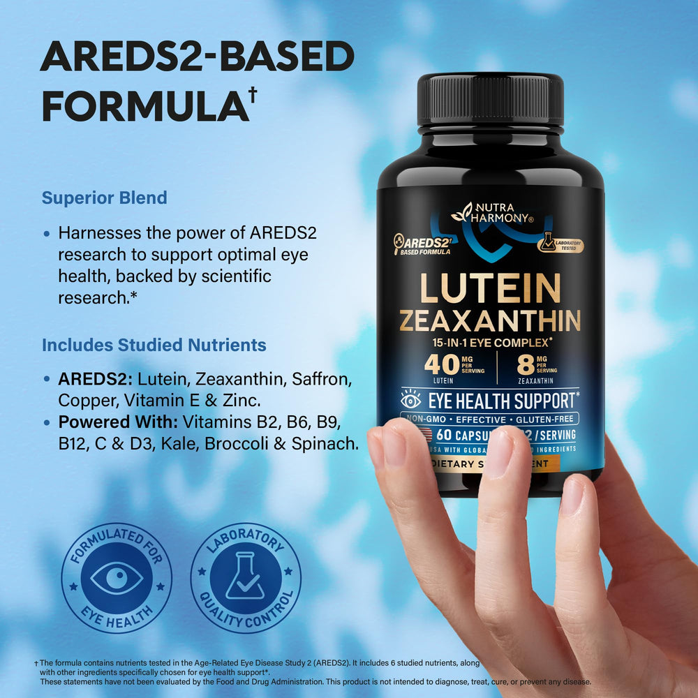 NutraHarmony vitamins label on bottle communicates GMP quality.