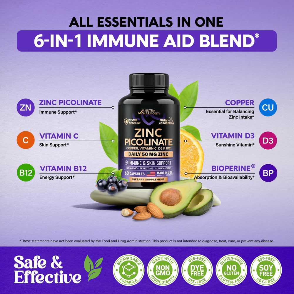 Ingredients list includes Copper, Vitamin C, and BioPerine.