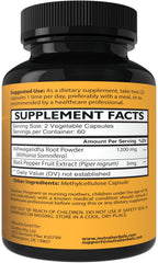 NutraHerbals Ashwagandha capsules closeup highlighting vegan capsules