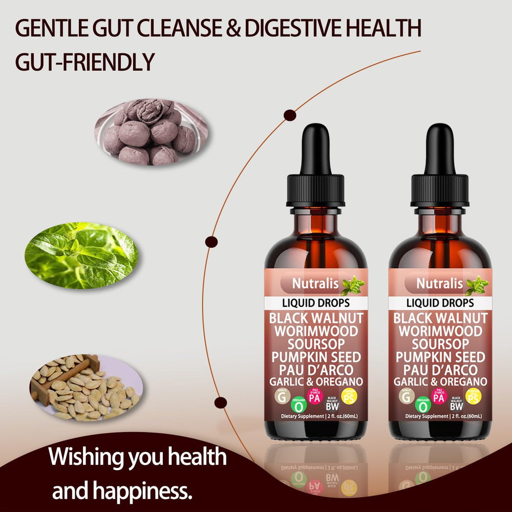 Nutralis label close-up highlighting natural ingredients that support gut health