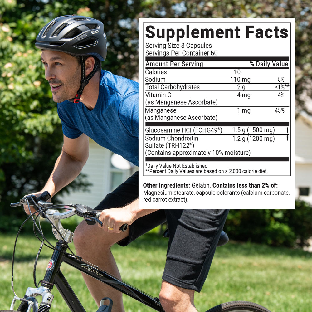 Nutramax Cosamin DS capsules closeup highlighting premium ingredients for joint comfort.