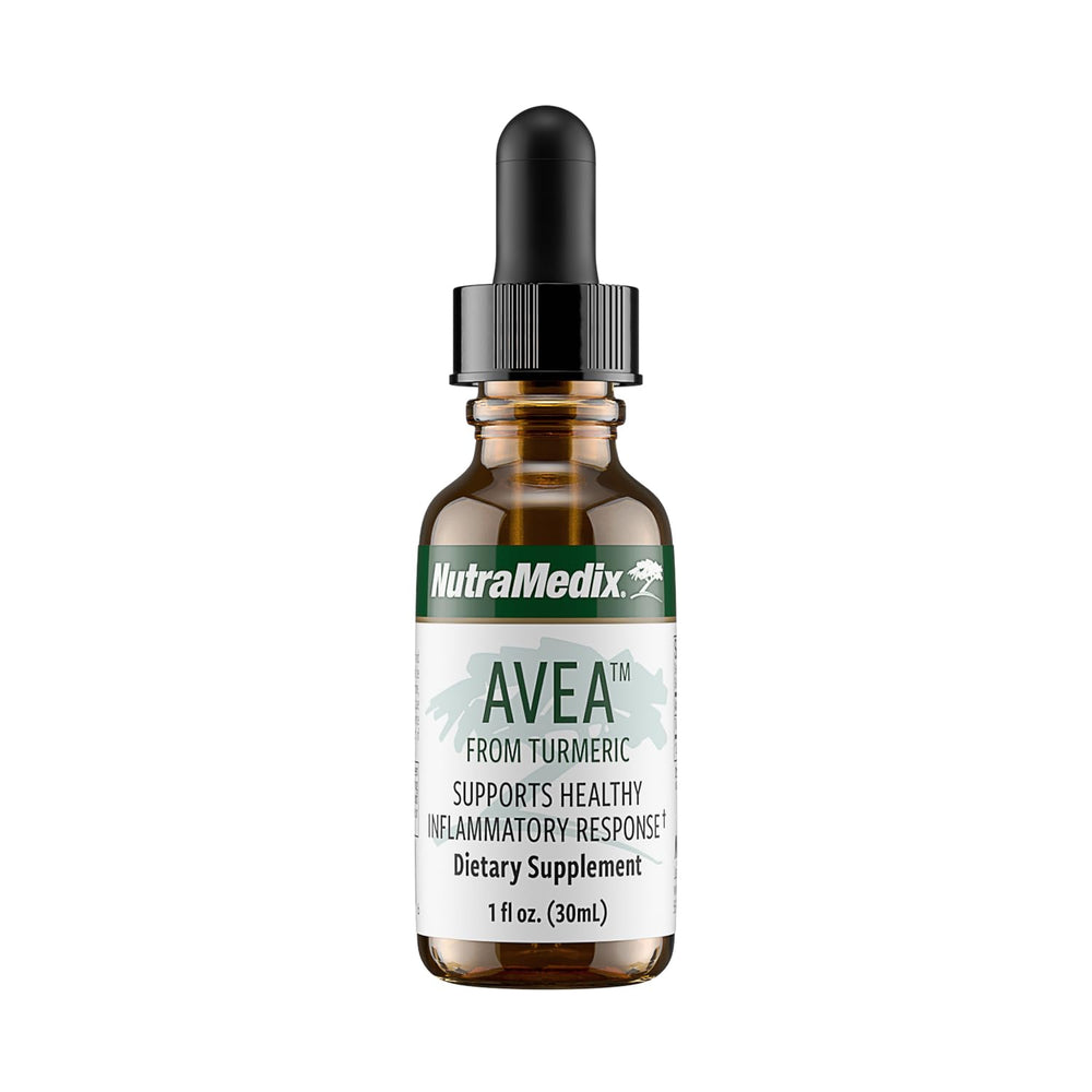 NutraMedix Avea turmeric extract bottle for daily stress support.