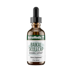 NutraMedix Baikal Skullcap tincture bottle pour for convenient daily immune support.