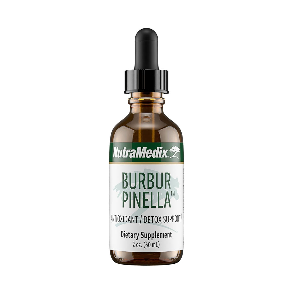 NutraMedix Burbur-Pinella bottle front, compact 2 oz liquid for daily detox support.