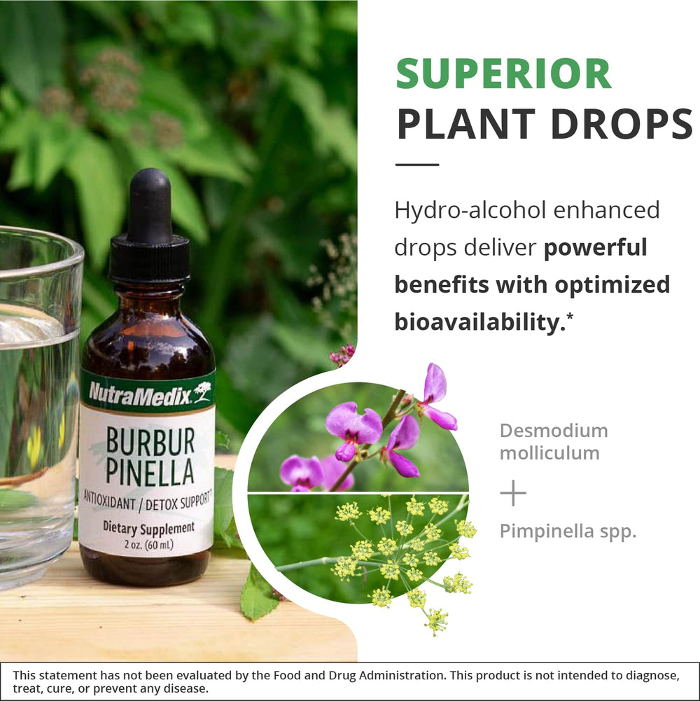 NutraMedix Burbur-Pinella packaging beside glass of water in a daily routine.