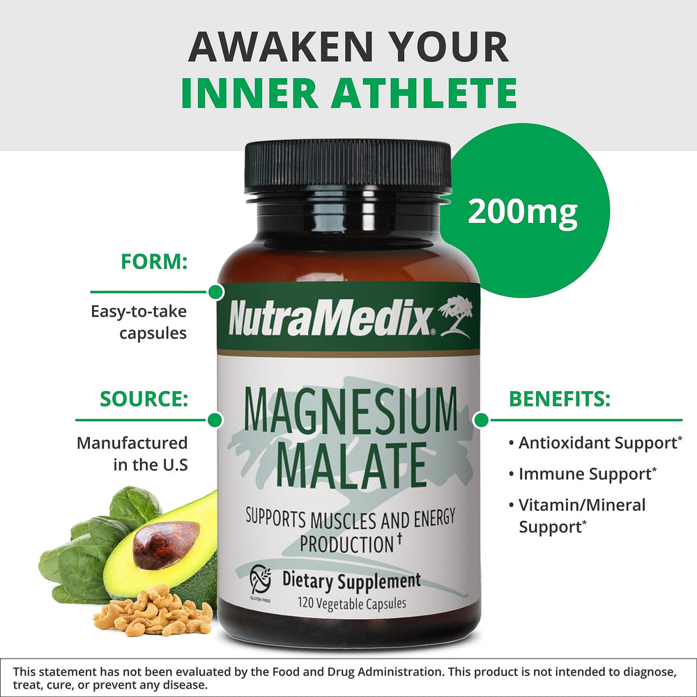 NutraMedix Magnesium Malate ingredient label shows the malate-bound magnesium form.