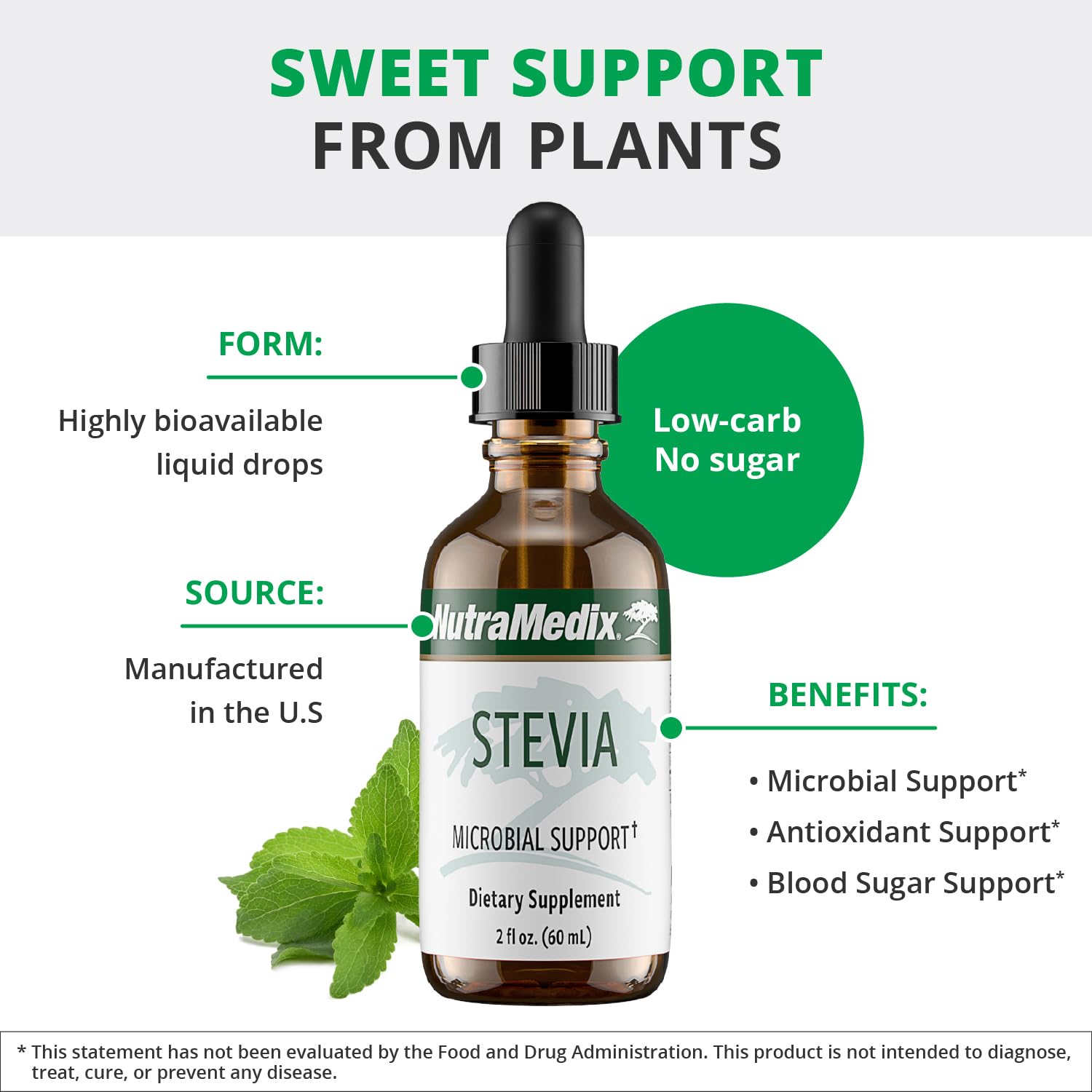 Stevia drops added to tea for natural, sugar-free flavor