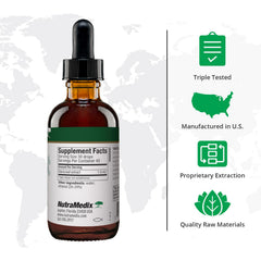 Close-up of NutraMedix stevia liquid drops ready to dispense