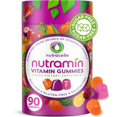 Nutramin daily gummy bottle on counter for immune support