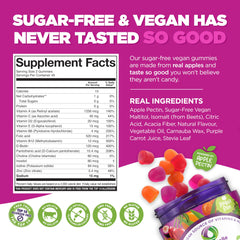 Close-up of Nutramin vegan gummies for energy support