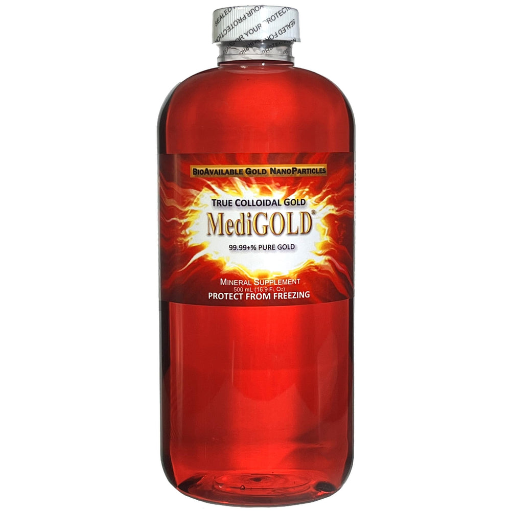 MediGOLD label details show 20 ppm colloidal gold and quality