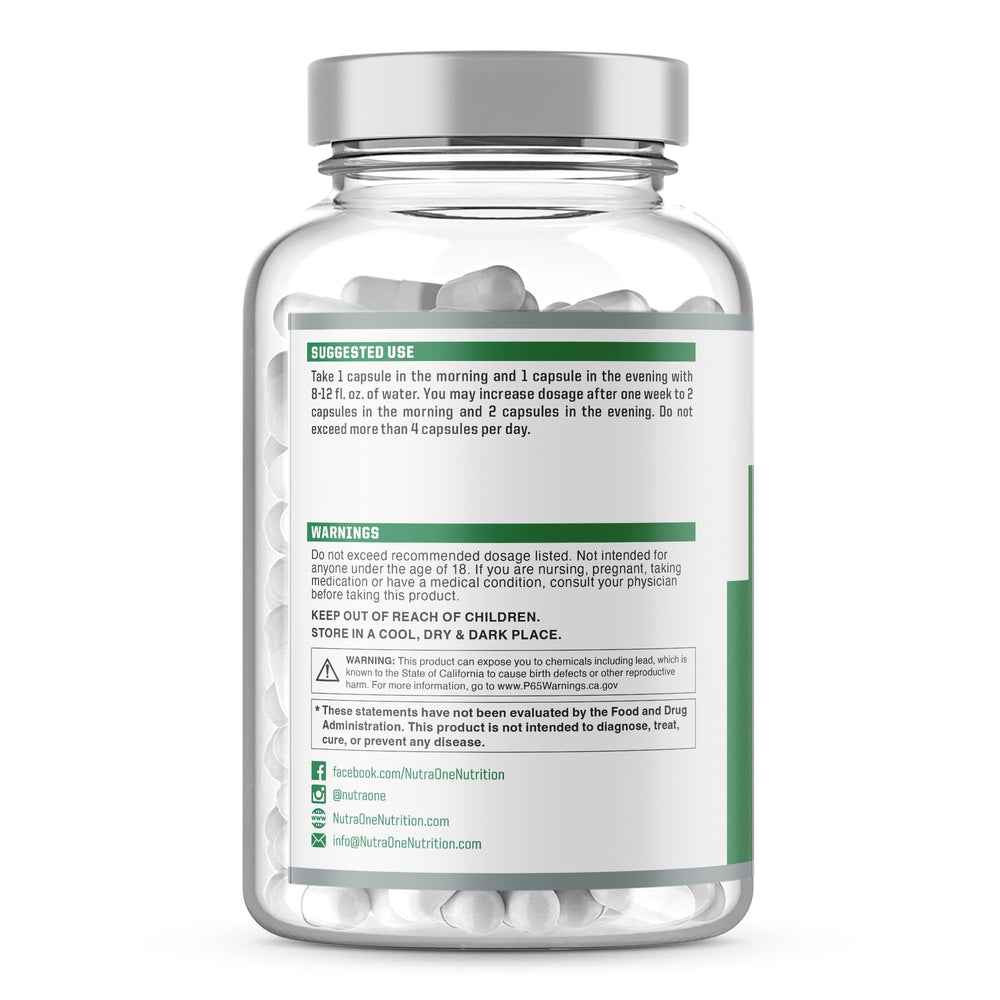 NutraOne DetoxOne capsules closeup suggests easy, portable support