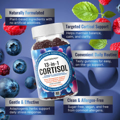 NutraPep Cortisol Gummies packaging emphasizes vegan and sugar-free formula.