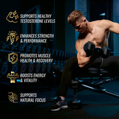 NutraPep Testosterone Booster packaging front shows vegan, gluten-free formula.