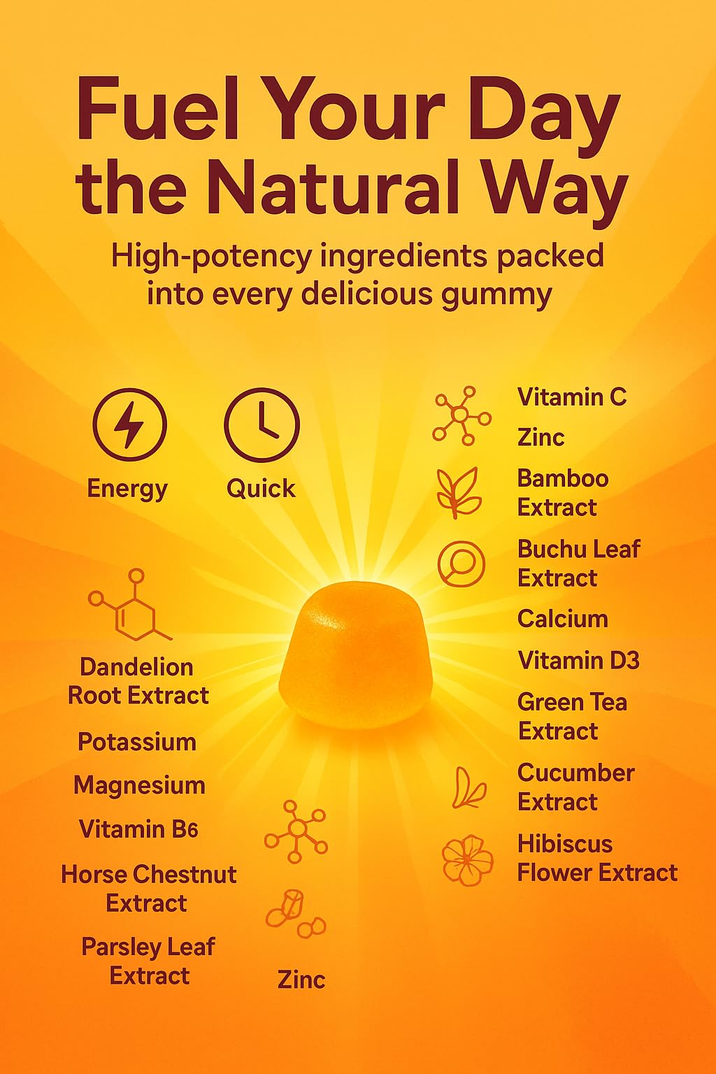 NutraPerfecto gummies closeup texture showing chewy, sugar-free formulation