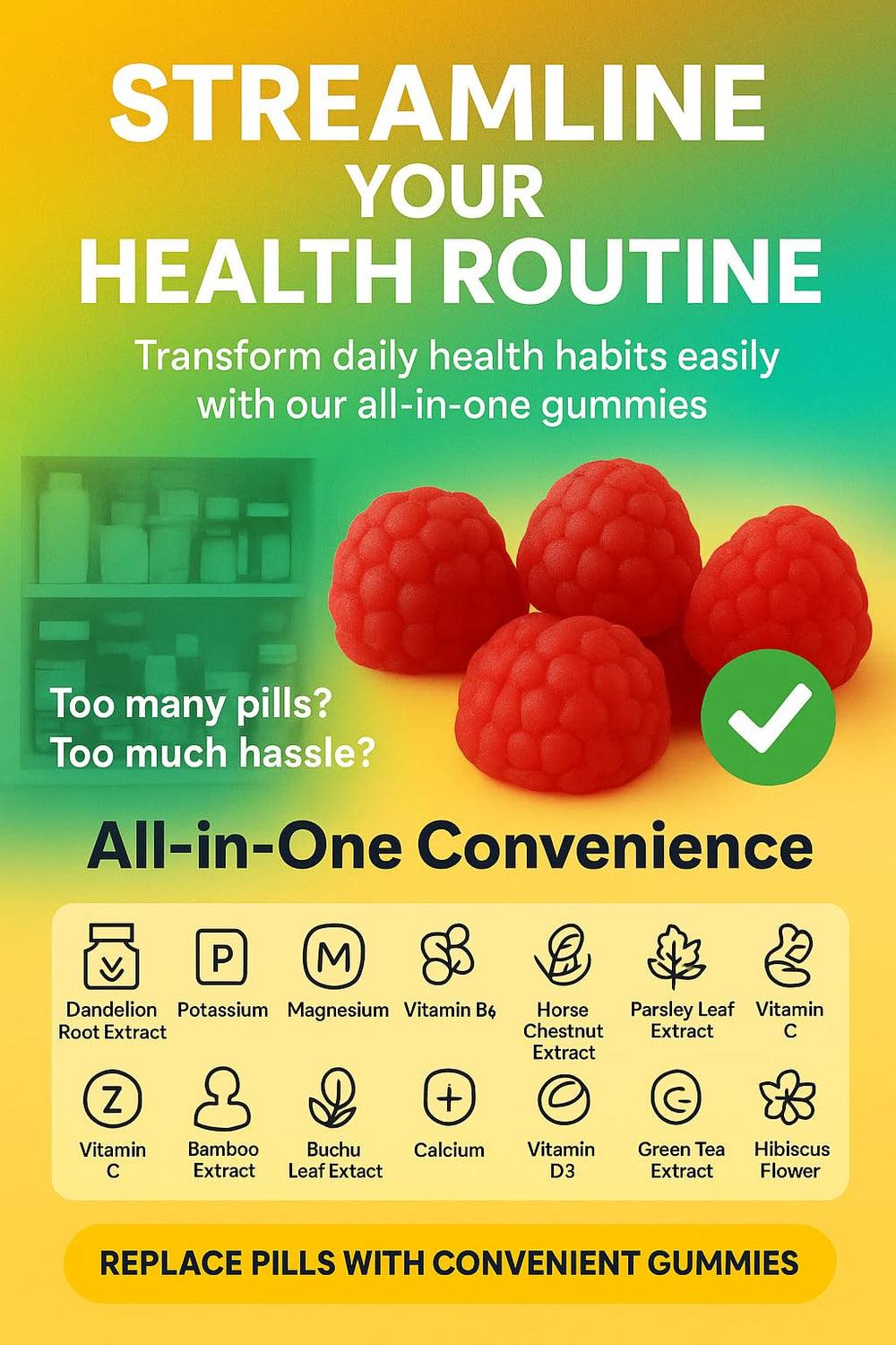 NutraPerfecto gummies pour in glass for convenient daily dose