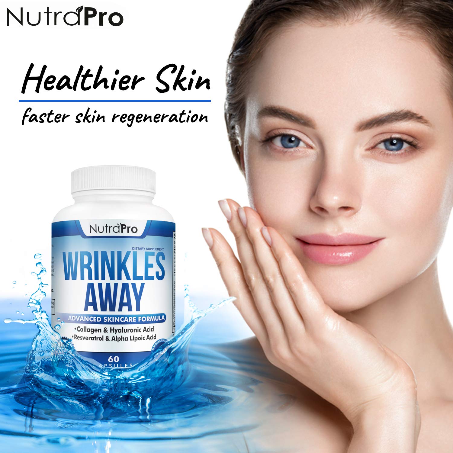 NutraPro Capsules Closeup highlighting a concise daily formula for smoother-looking skin.