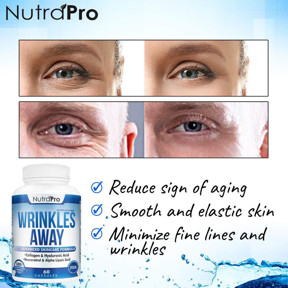 NutraPro collagen-resveratrol capsules supporting smoother-looking skin.