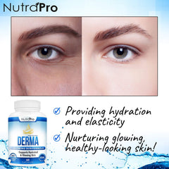 NutraPro Dermal Repair capsules close-up highlighting easy daily intake for skin vitality.
